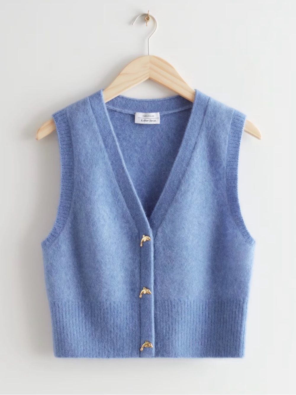 & Other Stories Light Blue Wool Vest — Size Small - Picture 2 of 3